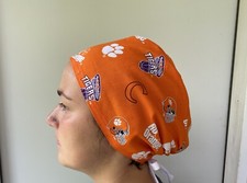 Clemson Tigers Surgical Scrub Cap, Clemson Tigers Scrub, Tie in back Adjustable