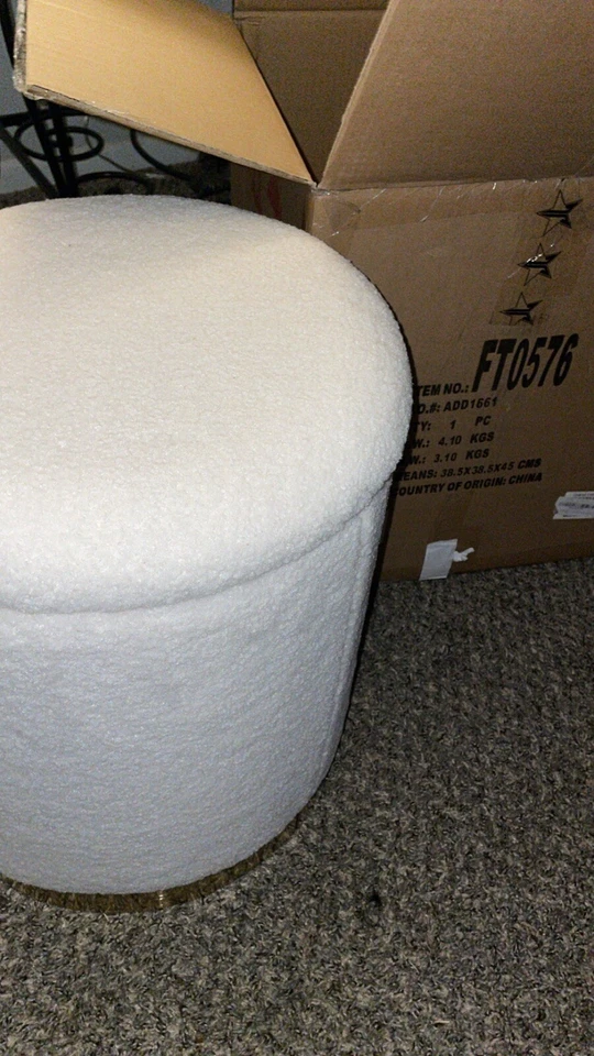 Nueva otomana de almacenamiento redonda Antoine Hollywood Regency de lujo Foto 2 de 4