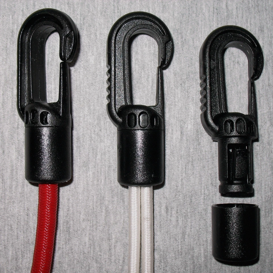 Quick-Fit Hooks for 8mm (or 2x5mm) bungee / elastic shock cord / rope - Image 2 of 2