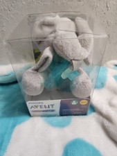 Avent Soothe Snuggle Pacifier Holder Philips w Detachable Pacifier Om Elephant