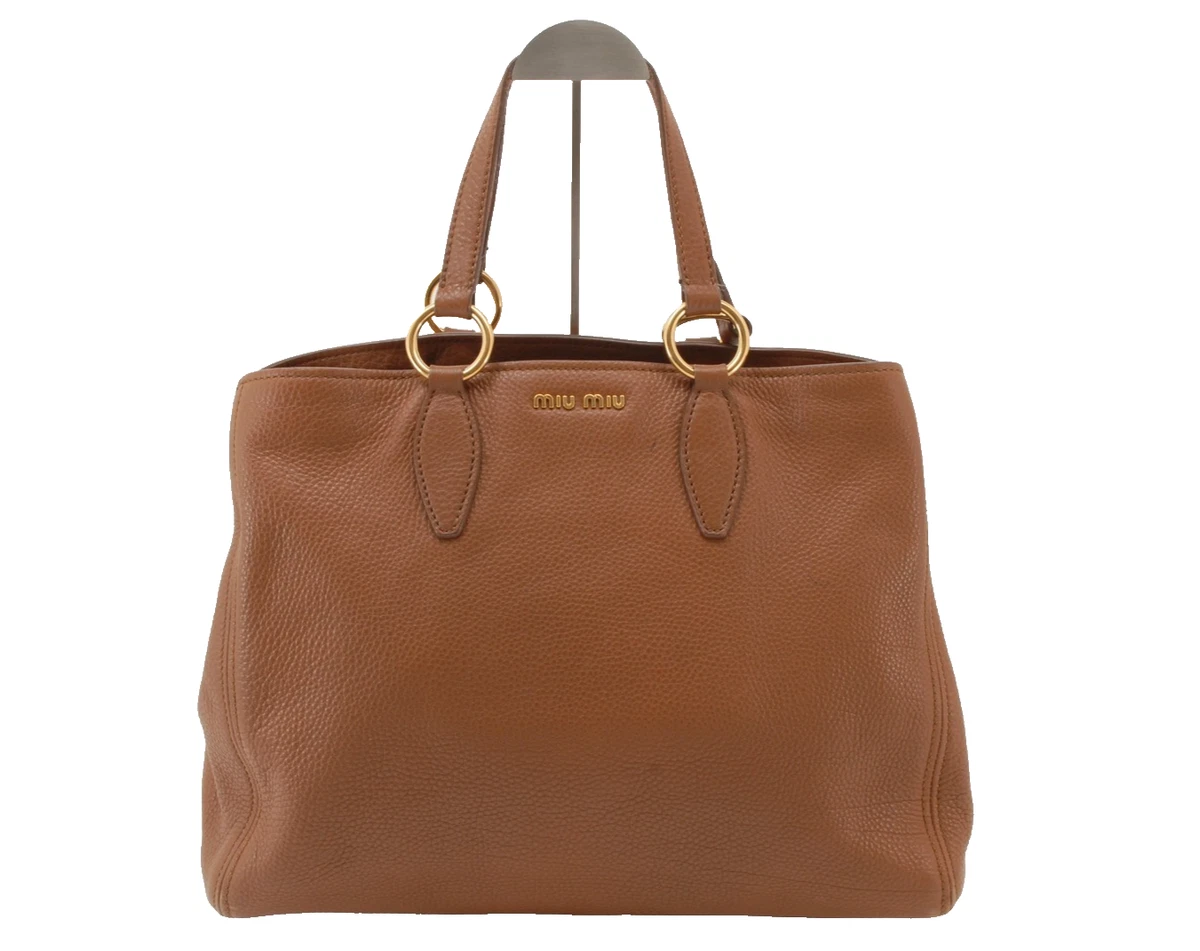 miu miu ブラウンレザートートバッグ Miu Miu Tote Brown Bags & Handbags for Women for sale | eBay