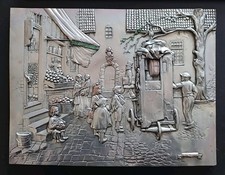 QUADRO ARGENTO 3 Kg 40 X 30 cm ANTICO ART DECÒ BASSORILIEVO VINTAGE PLACATO 