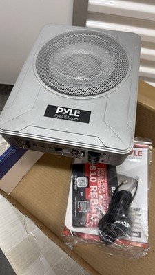 Pyle 8in 600W Low-Profile Amplified Subwoofer System with Built-in Amp
