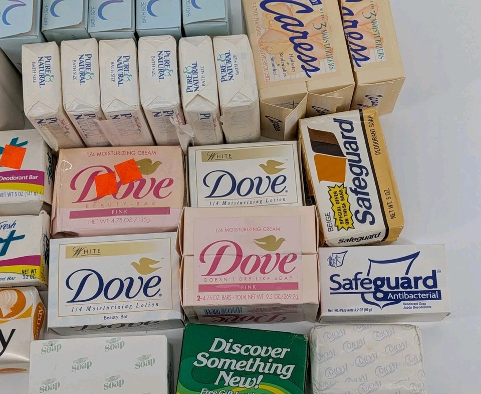 Gran Lote Barras Jaboneras De Colección Dove Caress Camay Zest Safeguard Jergens Años 80-1990 Foto 4 de 4