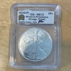 U.S. Mint American Eagle 2015 1 oz Silver Coin ICG MS70 .999 Fine