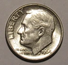 1964 P ROOSEVELT DIME , 90% Silver BU