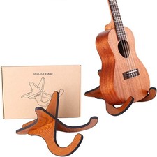 "Wooden Ukelele Stand Holder Musical Instrument Stand Concert Portable Brown "