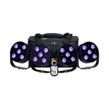 ColorKey MobilePar HEX 5 LED Par Light Bundle - 4-Pack w/ Carrying Bag