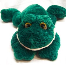 Tri RUSS Floppy GREEN FROG LAYING DOWN 10" Plush STUFFED ANIMAL Toy