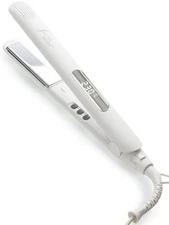 SALONMOON Hair Iron, Straight, 24mm, Curlable, 2-way, White, Overseas Compatible