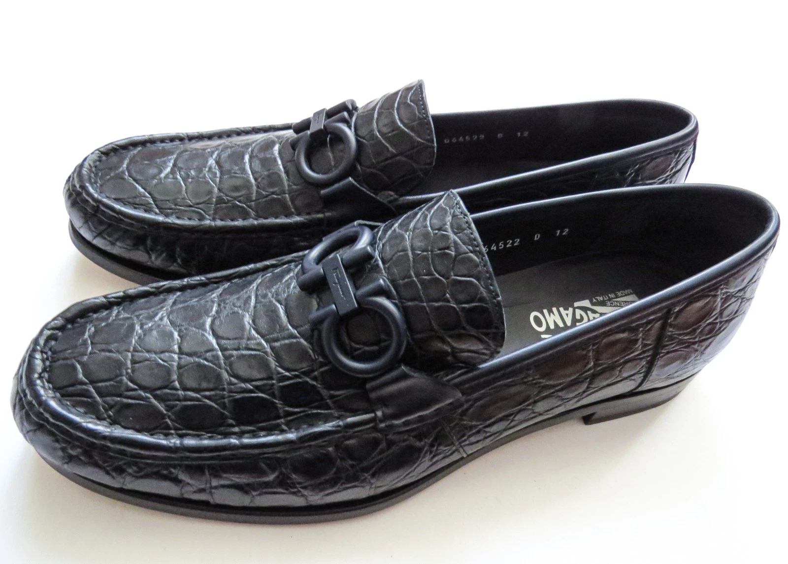Ferragamo — SALVATORE FERRAGAMO Crocodile Alligator Leather Loafer Shoes 12 US 45 Euro 11 UK