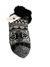 1 pair secret treasures womens slipper socks grippers thick shoe size 4-10