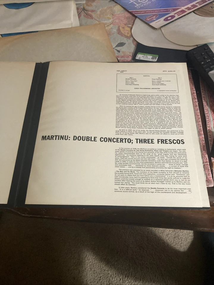 Martinu: Concerto For 2 String Orchestras, Artia ALP(S)-135, 1960, EX/EX - Image 2 of 4