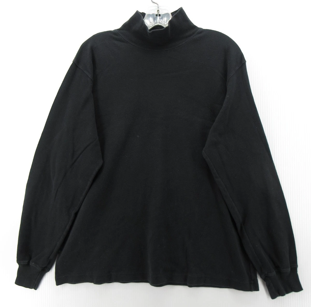 VINTAGE J Crew Top Women XL Black Pullover Shirt T 90s Minimalist Base Layer