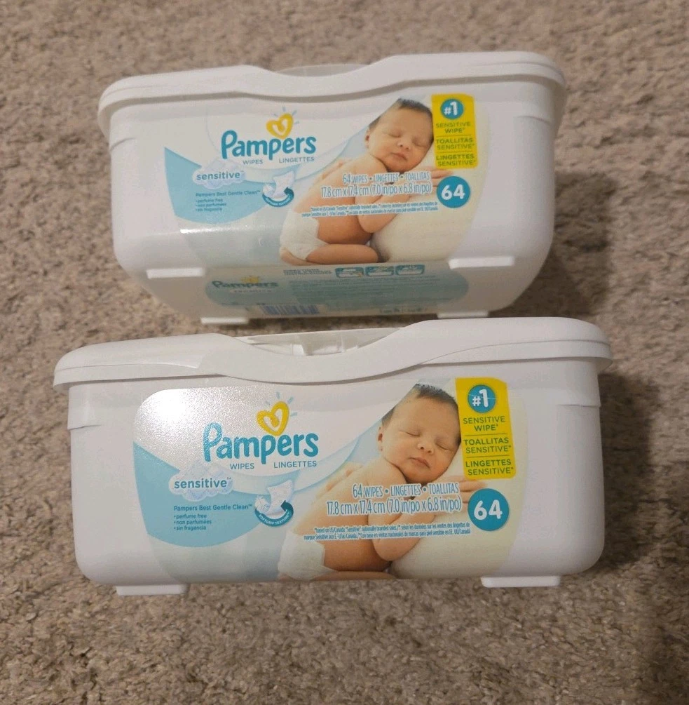 GUC (Lot Of 2) Pampers Sensitive Wipes Containers