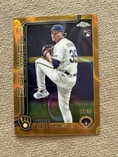 Topps 2025 Chrome Update True Gold Refractor /50 Chad Patrick Brewers USC90