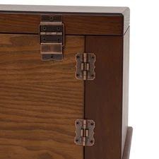 Antique Large Wooden Jewelry Organizer Box Necklace Watches Rings Storage Case