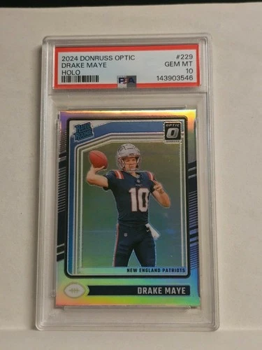 Drake Maye Rookie PSA 10 2024 Panini Donruss Optic Rated RC 229 Holo Patriots