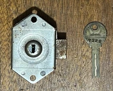 Vintage Bell Lock All Steel Equipment Brass Security Key and Mechanism Coin Op