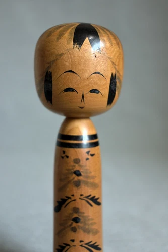 Vintage 1954 Japanese Kokeshi Doll signed Bunsuke Sato (1901-1977) 18cm(7.1")