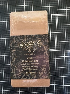 Graphic 45 - Kraft Notebook Set - Set of three Notebooks - 4.25 x 8.25''
