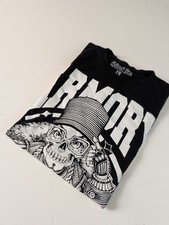 Armory Survival Gear T-Shirt L Black Skull Graphic Massive USA Made Streetwear