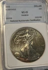 2013 1 Oz. Silver American Eagle - Awesome Toning - Slabbed. Combined Ship.