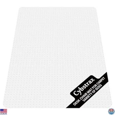 Heavy Duty Office Chair Mat 55" x 36" 0.1" Thick Transparent for Low Pile Carpet
