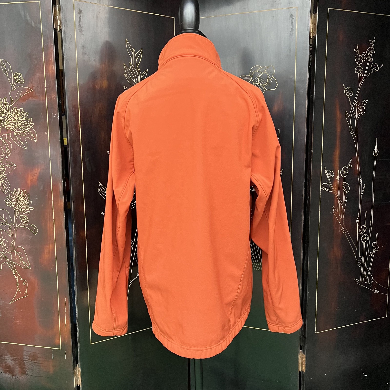 Orvis Orange Softshell Full Zip Jacket Size Medium - image 13