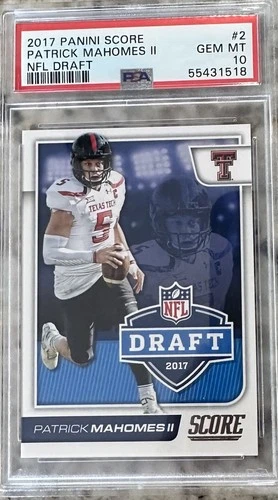 2017 Patrick Mahomes Score NFL Draft #2 RC Rookie PSA 10 Gem Mint