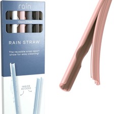 Rain Straw - Easy Clean Reusable Drinking Straws 5 Count Pack of 1 , Classic