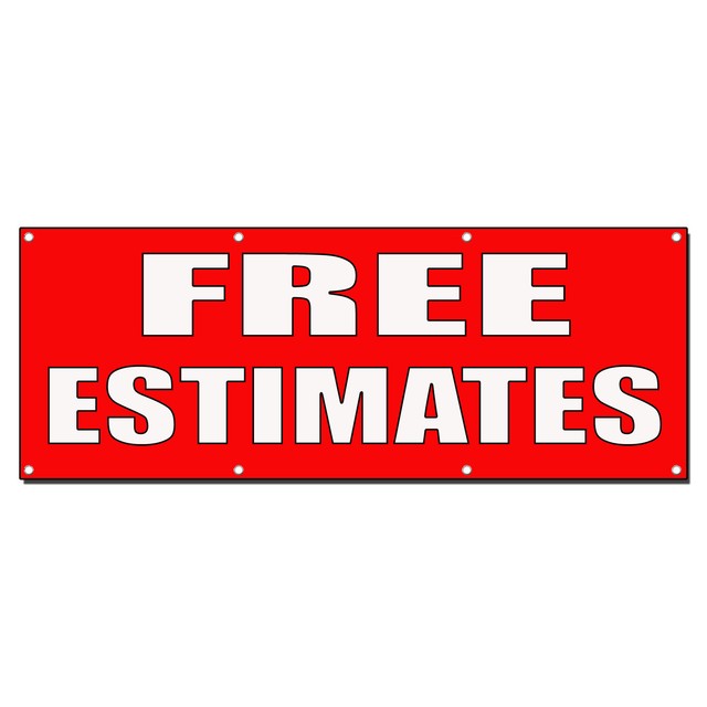 Free Estimates Red Home Remodeling 13 Oz Vinyl Banner Sign With