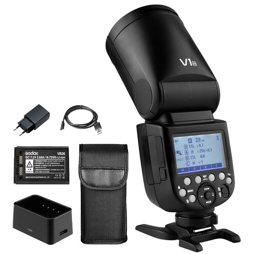 Godox V1-N TTL 1/8000s HSS Rundkopf Blitz Speedlite Flash mit Akku für Nikon - Afbeelding 1 van 6