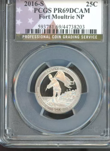 FORT MOULTRIE--National Park Quarter--Slabbed & Graded PR69 PCGS DCAM--FREE SHIP