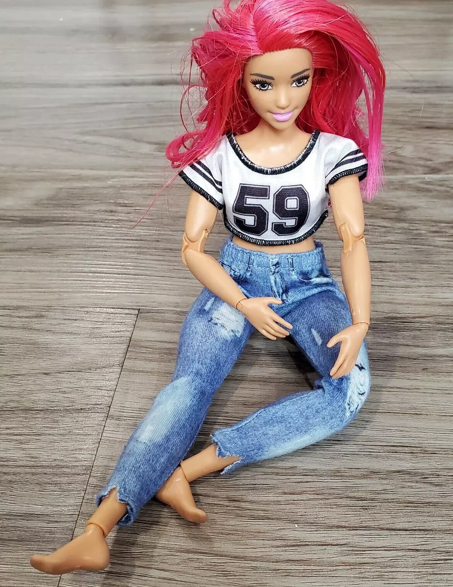 Barbie Made To Move Dancer Doll Curvy Pink Hair Articulated