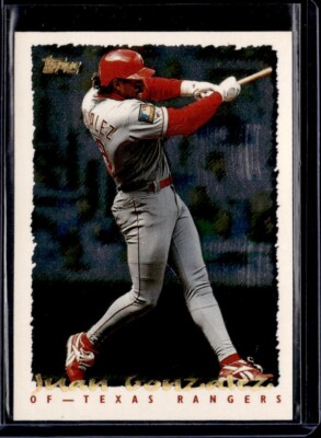 1995 Topps #50 Juan Gonzalez CyberStats (Spectralight)