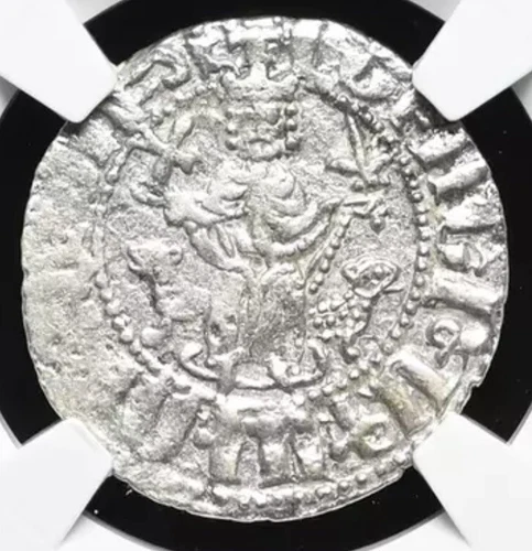 ARMENIA 1198-1219 AD Levon I Silver Tram Knights Templar Coin of Crusades NGC AU