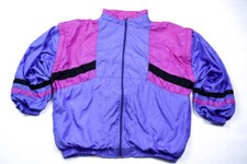Vintage Training Sport Jacke Track Top Shell Jacket Windbreaker Nylon Casual M