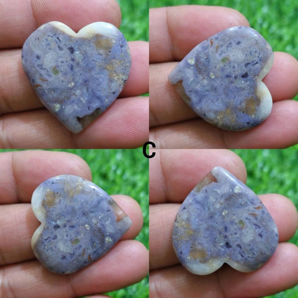 Ultimate Tiffany Jasper Cabochon Heart Shape Loose Gemstone For Jewelry Making - Image 4 of 4