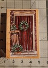 Stamps Happen Rubber Stamp - Christmas Door Red- Snow- Wreath Sled - New B10