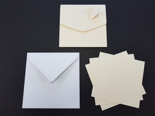 Luxury square Heart pocket fold wedding invite. 145mm x 145mm 18 colour choice - Picture 5 of 19