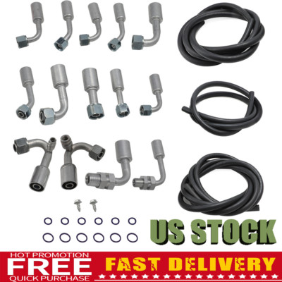 US Universal A/C Air Conditioning AC Hose Kit Ext Length Hose & Fitting & O-ring