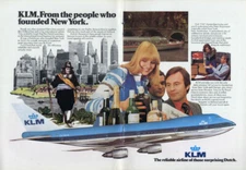 From the people who founded New York. KLM Boeing 747 ad 1976 NY