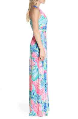 chinese dress ladies Martina Maxi Dress — Blush & Red Chiffon Maxi