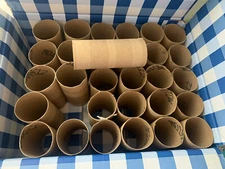 Cardboard Toilet Paper Tubes Rolls Empty Clean 30 pc CRAFTING Art 4in x 1 1/2in 