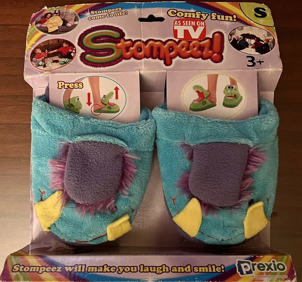 STOMPEEZ NEW ONE-EYED MONSTER SLIPPERS SMALL 12.5-13 PREXIO POP UP Stomper Shoes - Image 2 of 4