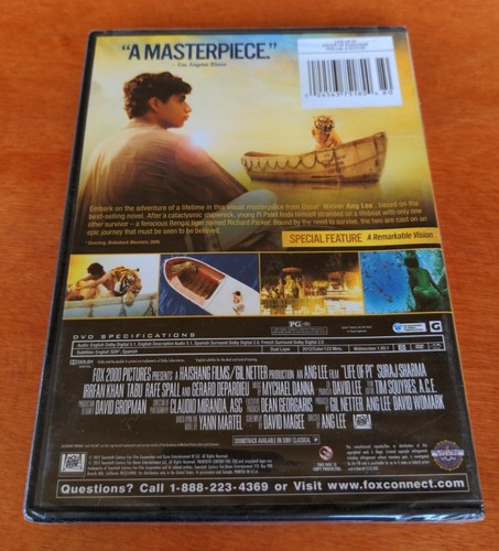 Life of Pi DVD Suraj Sharma Irrfan Khan Gerard Depardieu Tabu Rafe Spall - Picture 2 of 3