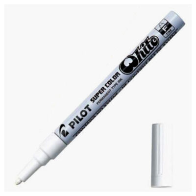 Neu Pilot Superfarbe feiner Permanentmarker 1,0 mm Spitze weiße Tinte einzelner Stift