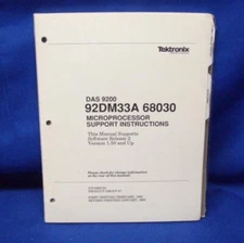 Tektronix DAS9200 92DM33A 68030 Support Instructions 
