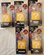 5 LOT Nintendo Jakks Super Mario Bros Movie Mini Figures w/Question Block 2023